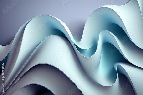 Obraz Abstract 3D background. Smooth waves, peaceful. 