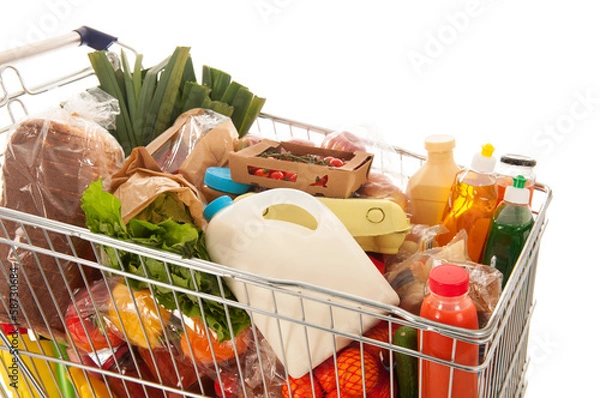 Obraz Koszyk pełen nabiał spożywczy