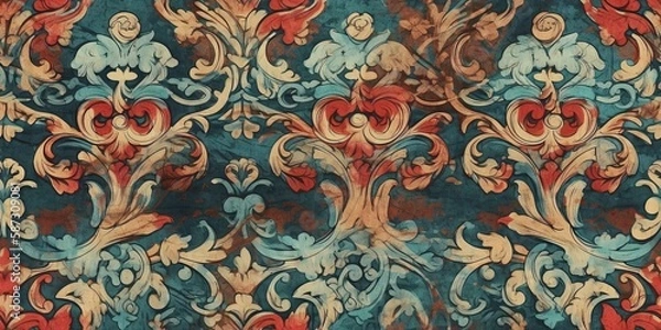 Obraz Seamless pattern of colorful paint, generative ai