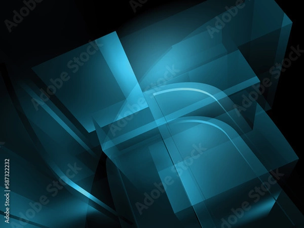 Fototapeta abstract blue background with glowing lines