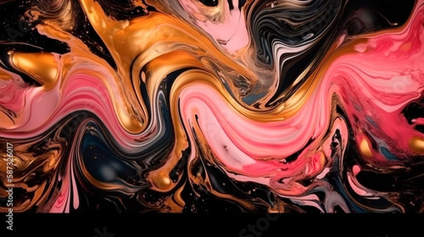 Fototapeta Natural luxury abstract fluid art painting in alcohol ink technique. Tender and dreamy wallpaper. Generative AI