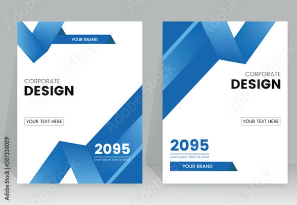 Fototapeta Colour Scheme with City Background Business Book Cover Design Template in A4. Easy to adapt to Brochure, Annual Report, Magazine, Poster, Corporate Presentation, Portfolio, Flyer, Banner for Website.