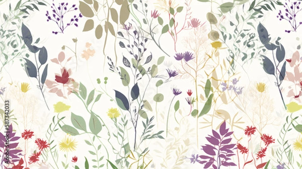 Fototapeta abstract floral botanical background with blank space for text generative ai