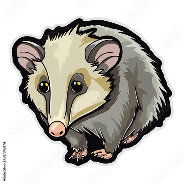 Fototapeta Opossum Flat Icon Isolated On White Background