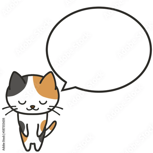 Obraz 丁寧にお辞儀をして何かを伝える三毛猫