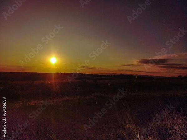 Obraz sunset over the river