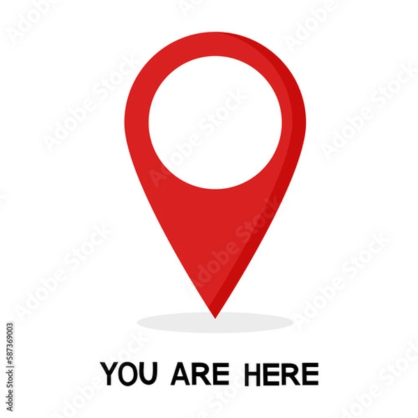 Fototapeta You Are Here Location Pointer on transparent background.