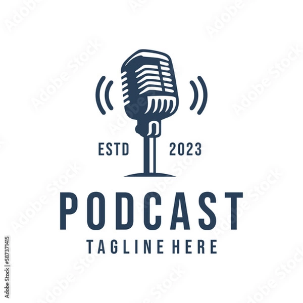 Obraz Podcast logo design. podcast icon, logo design 