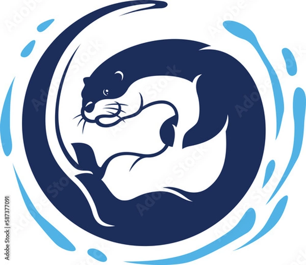 Obraz The Otter Curled Up in the Water