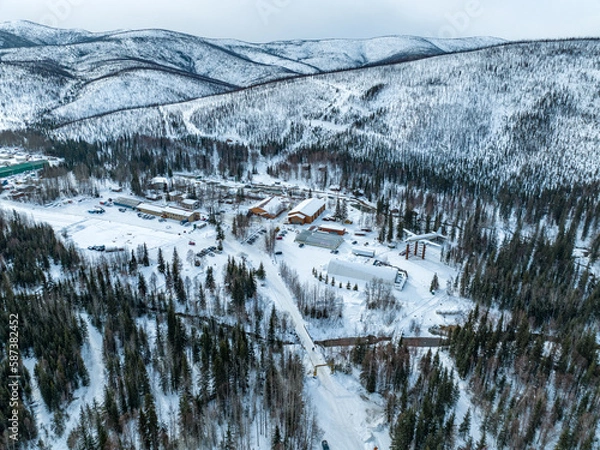 Fototapeta Chena Hot Springs Alaska Aerial