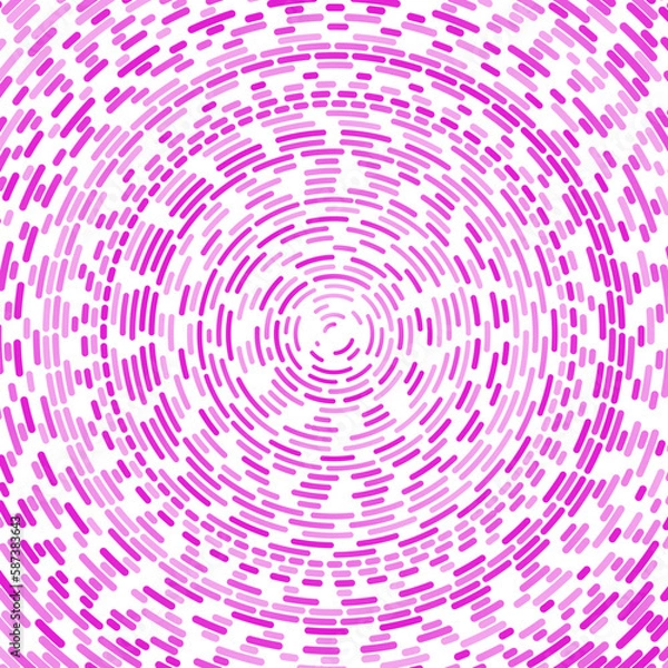 Fototapeta Radial stroke pattern. Abstract line circles, design elements. Vector illustration with editable strokes. Black and white,
