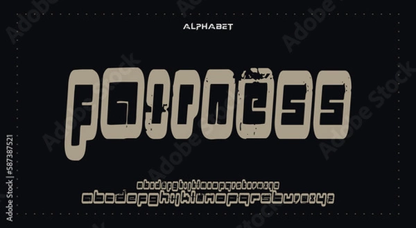 Fototapeta FAIRNESSAbstract Fashion Best font alphabet. Minimal modern urban fonts for logo, brand, fashion, Heading etc. Typography typeface uppercase lowercase and number. vector illustration full Premium look