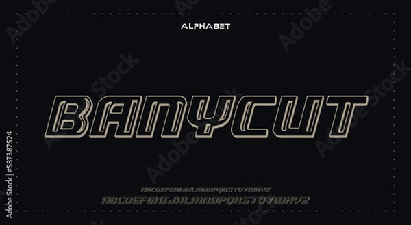 Fototapeta BABYCUT Abstract Fashion Best font alphabet. Minimal modern urban fonts for logo, brand, fashion, Heading etc. Typography typeface uppercase lowercase and number. vector illustration full Premium look