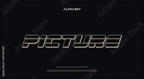 Fototapeta PICTURE Abstract Fashion Best font alphabet. Minimal modern urban fonts for logo, brand, fashion, Heading etc. Typography typeface uppercase lowercase and number. vector illustration full Premium look