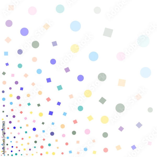 Fototapeta Festival seamless pattern with confetti. Repeating background, vector illustration with different shapes