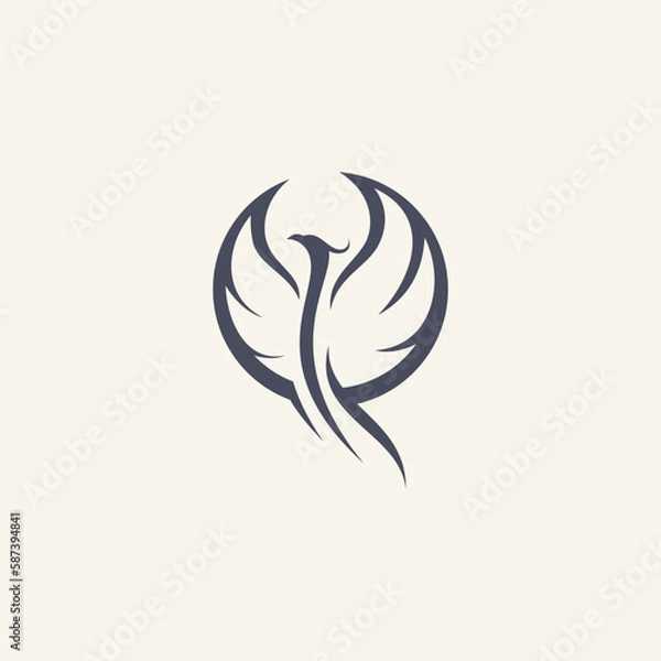 Fototapeta abstract luxury phoenix logo vector