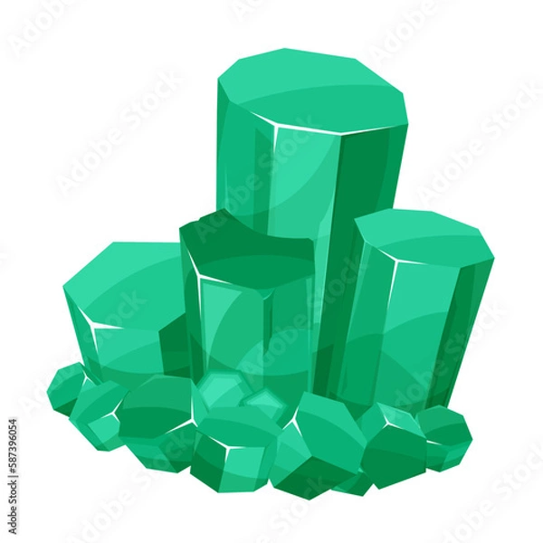 Fototapeta 宝石の原石のイラスト_エメラルド