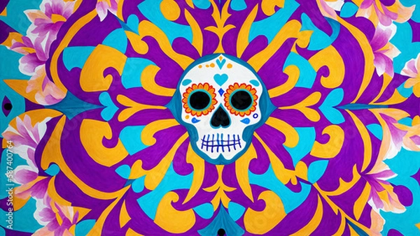 Obraz Día de Muertos México: Papel Picado