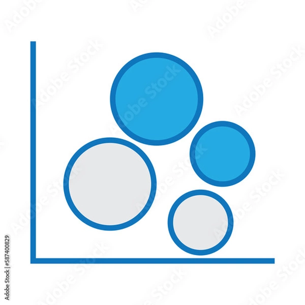 Fototapeta Bubble graph on white background