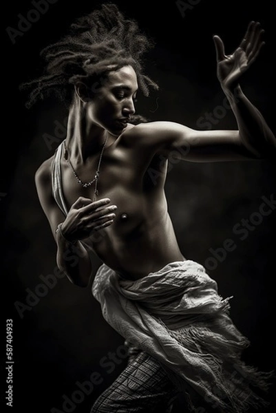 Fototapeta dancer in action, expressive dancing, generative ai