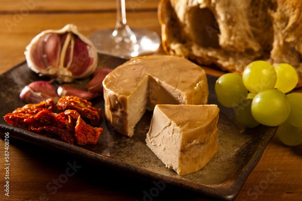 Obraz Vegan Cheese with in a table