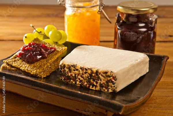 Obraz Vegan Cheese with in a table