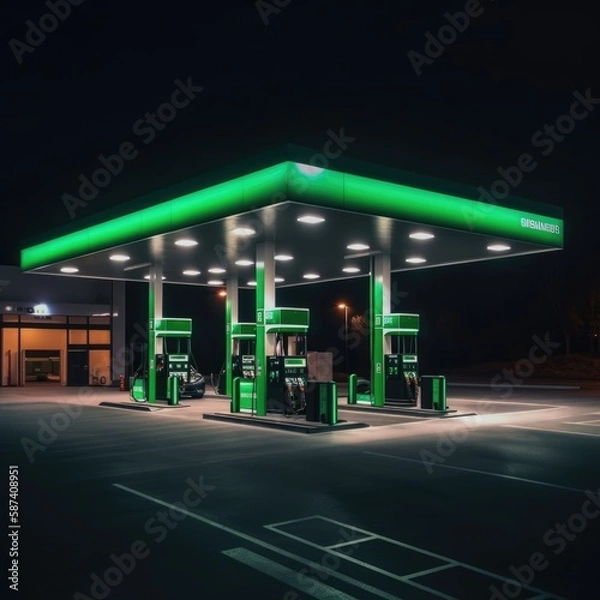 Obraz Gas Station at night