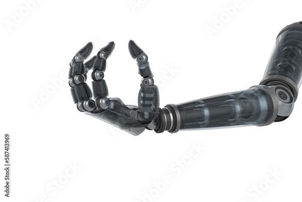 Fototapeta Digitally generated image of cyborg hand