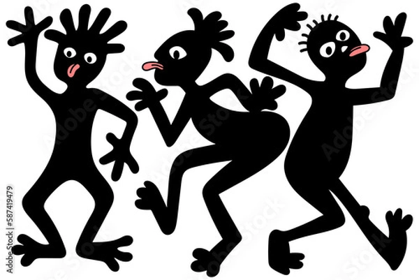 Obraz dancing men silhouette