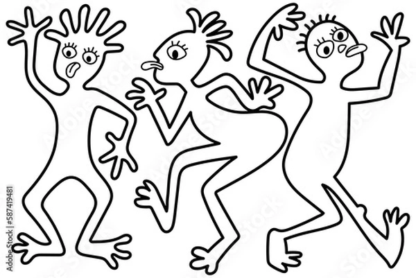 Obraz outline of a dancing man