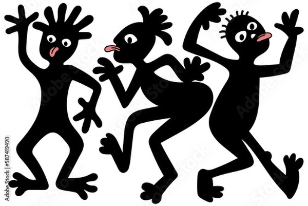 Obraz dancing men silhouette