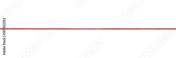 Fototapeta Long straight red rope isolated png with transparency