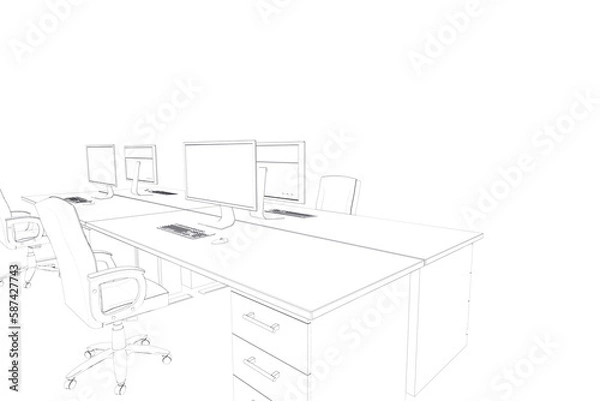 Fototapeta Draw of an open space 