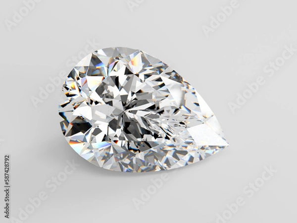 Obraz Diamond of pear cut  on white background