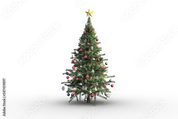 Obraz Christmas tree on white background