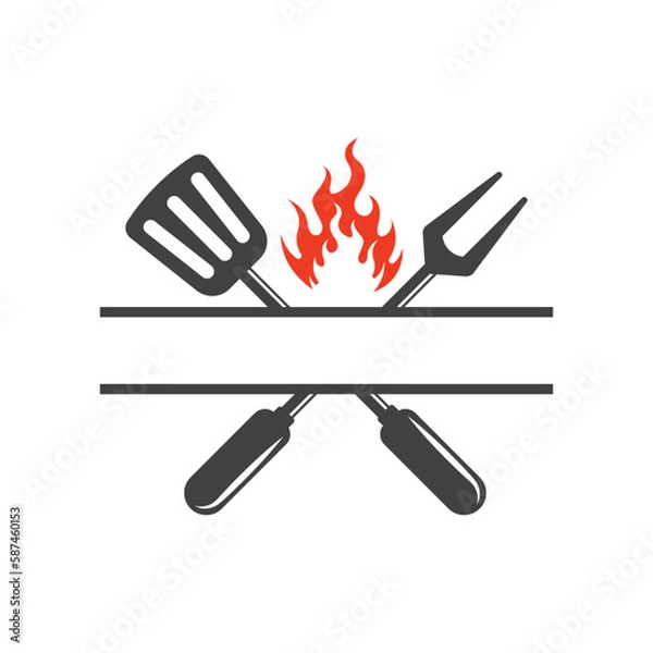 Obraz bbq grill logo icon design vector