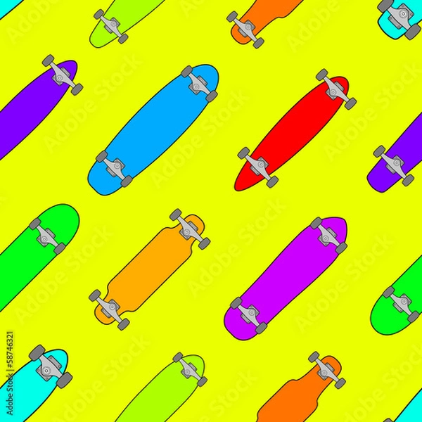 Obraz Colorful seamless skateboard texture pattern