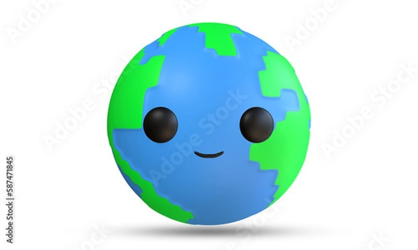 Obraz illustration of the earth is smiling