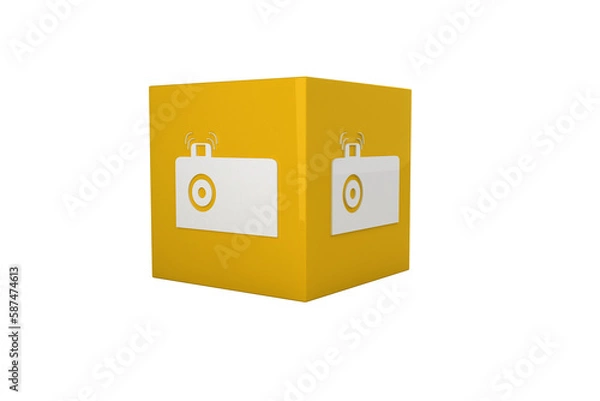 Fototapeta Camera app on cube