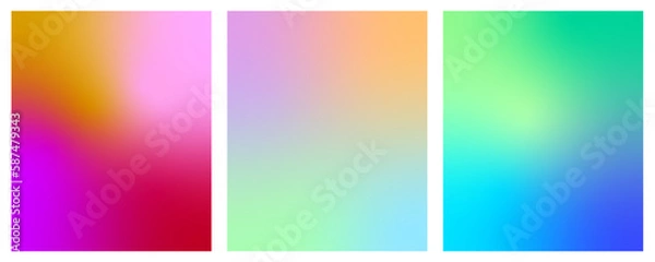 Obraz Set of 3 Gradient vector backgrounds