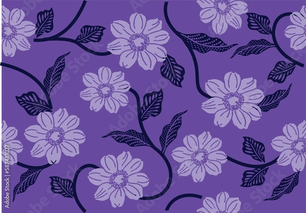 Fototapeta Background Colorful floral repeat design for textiles and digital prints