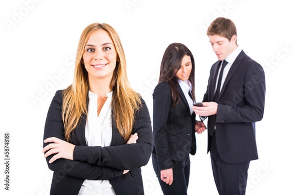 Obraz Young Business Team on White Background