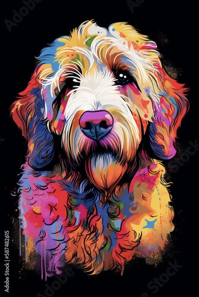 Obraz Goldendoodle dog pop art