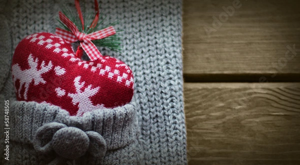 Obraz Christmas background with decorative heart