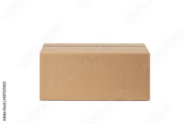 Fototapeta Cardboard box closed for delivery, parcels. On an empty background. PNG