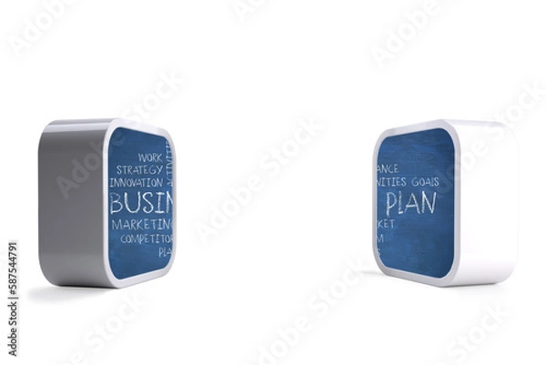 Obraz Business plan on abstract screen