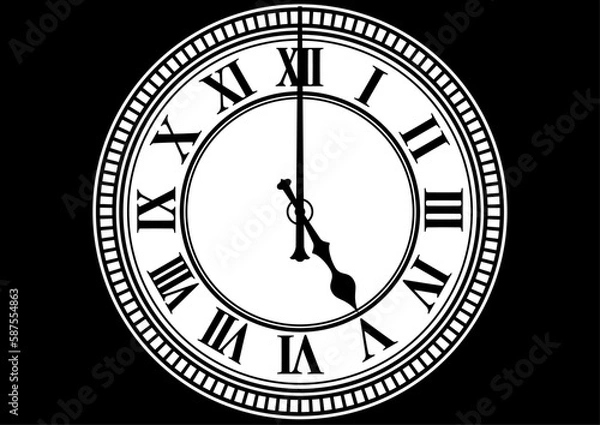 Obraz ローマ数字の時計の文字盤。ビッグベンの塔時計風のデザイン。