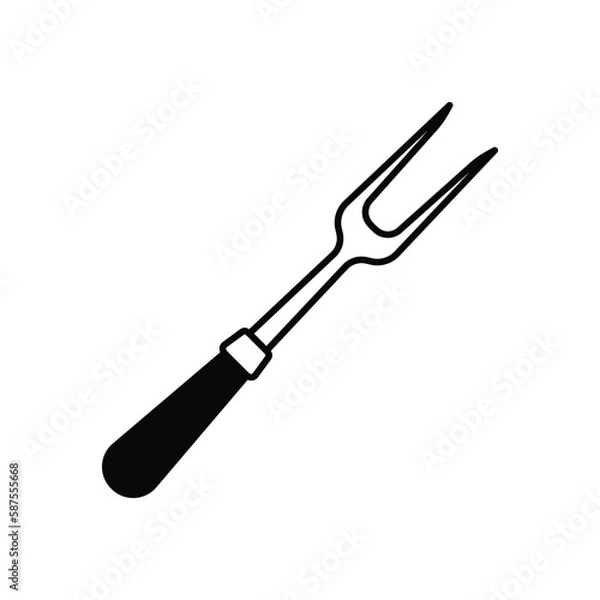 Fototapeta Barbecue fork, grill tools icon vector on trendy design