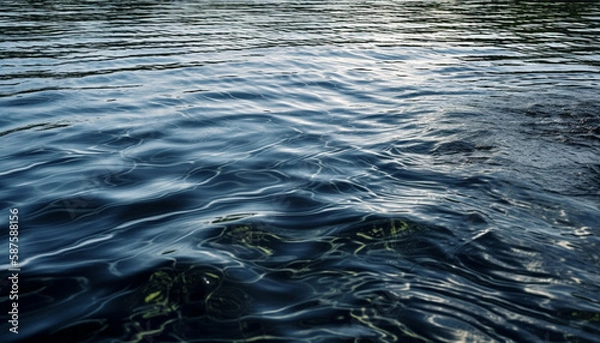Fototapeta Smooth wave pattern reflects bright summer sunlight generated by AI