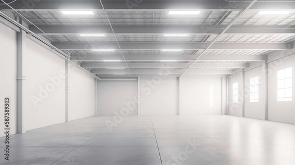 Obraz 3D rendering of the interior of a warehouse